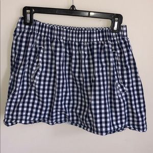 J. Crew Factory navy gingham skirt